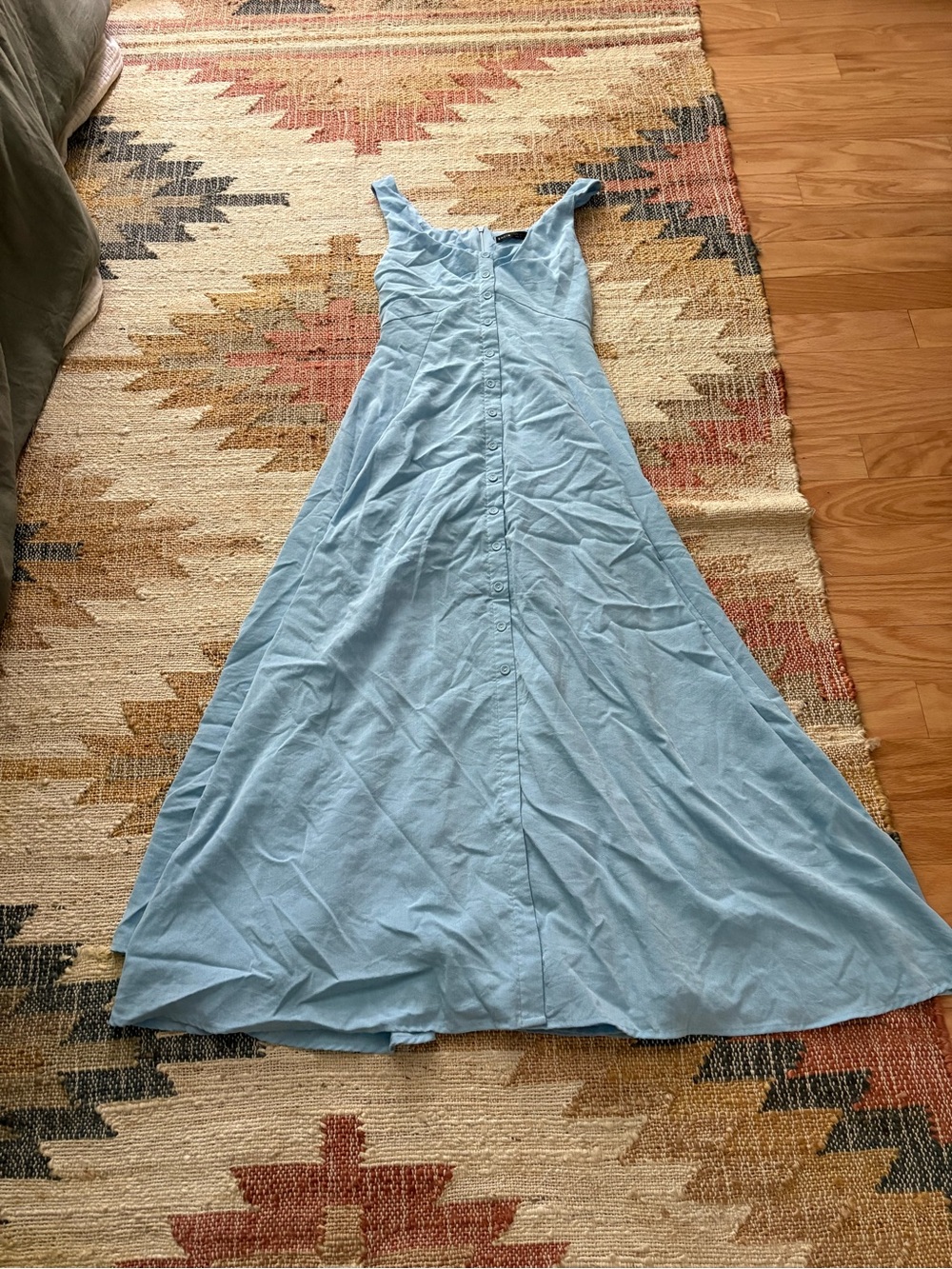 SHEIN Pale Blue Button-Front Maxi Dress